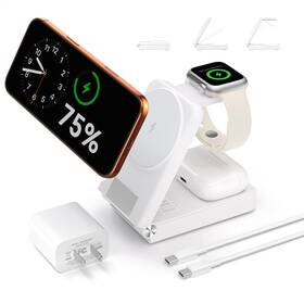 U600 Ilouyu 3 In 1 Charging Station 25w Foldable Magnetic Fast Wireless Charger Stand