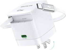 Gp0421 Imokin Usb-c Charger Block 30w Gan 2 Port Fast Charging With Built-in 45w White
