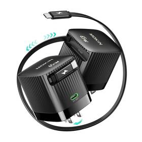 Mogp0621 Imokin 65w Fast Usb-c Wall Charger With Retractable Cable And Travel-friendly Design