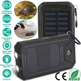14.4w Imountek Portable Solar Battery Charger Power Bank With Lights Compass Camping Hiking