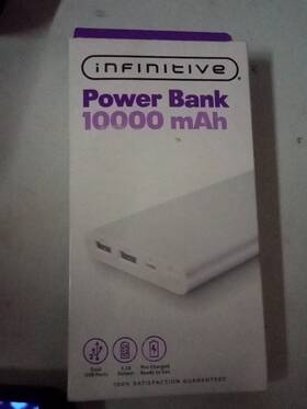 Infinitive 049022815162 Brand New Sealed Power Bank 10000 Mah Slim Compact Unit Damaged Box