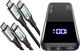 100w Iniu 744110290400 20000mah 65w Usb C Laptop Portable Charger 6.6ft 2-pack To