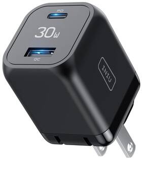 Ai-611 Iniu Usb C Charger 30w Pd Qc 3.0 Dual Port Type Fast Charging Black
