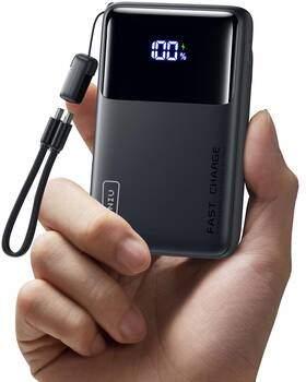 P61-e1 Iniu Small Portable Charger 45w Pd Fast Charging 10000mah Mini Size Black