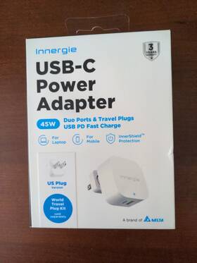 Innergie 885917201630 Usb-c Power Adapter 45w Duo Ports Usb Pd Fast Charge