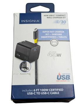 Insignia 600603286933 Ab. 45w Usb-c Compact Super Fast Charging Wall Charger With Cable