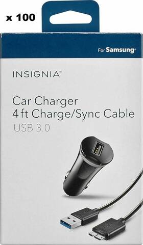 Ns-mdc1u2m3 Insignia 100x New Micro-usb 3.0 Car Charger Cable For Wd My Passport Book Hd