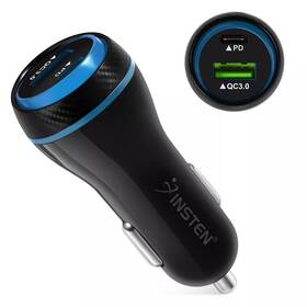 Insten 190152608909 36w 2-port Usb-c Pd Usb Qc 3.0 Fast Charging Car Charger