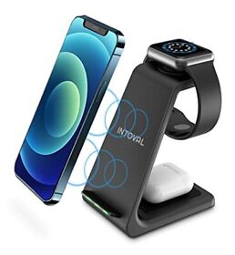 Intoval Wireless Charging Station 3 In 1 Charger For Apple Iphone Iwatch Airp