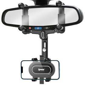 Hsj01 Ipow Large Rearview Mirror Phone Holder For Car 360 Rotatable And Retractab