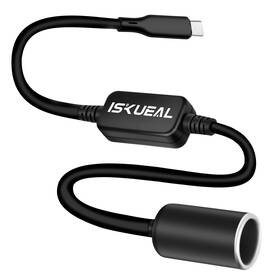 20240725001 Iskueal Usb C Male To 12v Cigarette Lighter Socket Adapter Power Cable For Da