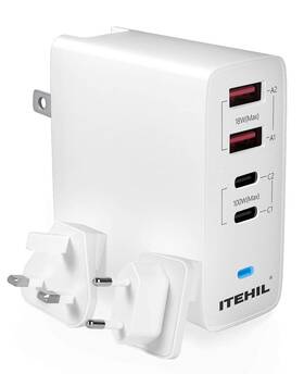 Itkc100w Itehil 100w 4-port Fast Pd Charger Portable Type C With Foldable Plu