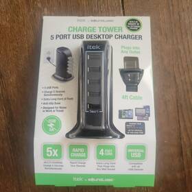 5uct-24 Itek 5uct-24/0328 Desktop 5-port Usb Charging Tower Rapid Charge 25w-5a