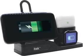 Wsc-6 Itek Wsc-6/1772 3-in-1 Wireless Fast Charging Phone Watch Airpods Stand For Apple And Android