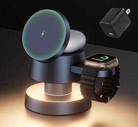 Vea04 Ivanky For Iphone 16 Pro Max 4in1 Wireless Charging Station Cube Night-lamp