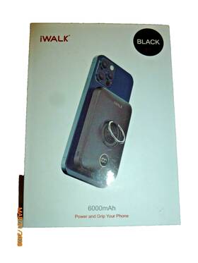 Dbl6000m Iwalk Mag-x Magnetic Wireless Power Bank 6000mah Black Portable Charger