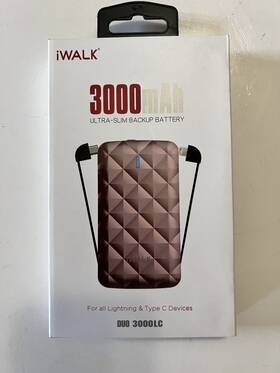 Ubo3000lc-001a Iwalk Portable Travel Power Bank Battery 3000mah For Iphones And Type C Devices Rg