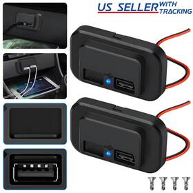 Jacobsparts 845832035000 2pcs Dual Usb Port Car Fast Charger Socket Power Outlet Panel Mount Waterproof