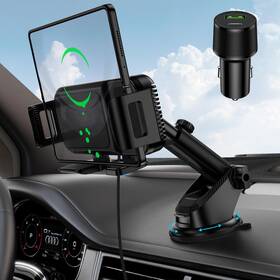 Chc02 Jdhdl Wireless Car Charger Mount 15w Dual Coil Rotatable Phone Holder