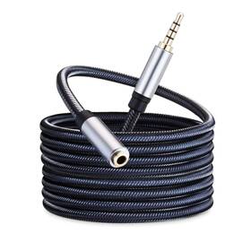Jelly Tang 792332539814 Audio Mic Extension Cable 15ft 3.5mm Aux Headphone Extender 4-pole Jack Plug
