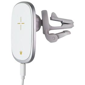 Jewel 850052633257 Magnetic 15w Powered Wireless Charging Car Mount - White