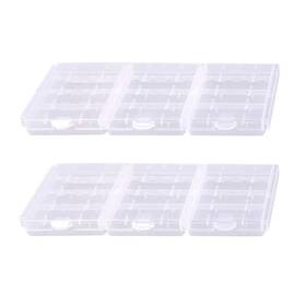 Cecominod025587 Jinhezo Clear Color 6 Pcs Of Aa/aaa 4 Cell Battery Storage Case