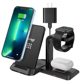 Joygeek 725576852579 3 In 1 Wireless Charging Station Charger Stand Black