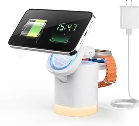 Gd305 Joygeek Wireless Charging Station For Iphone Mag-safe 3-in-1 Foldable White