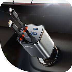 Joyroom 956116799311 2025 Ultra-compact Retractable Car Charger 69w Usb C