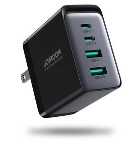 Jr-w09 Joyroom 67w Usb C Charger Block 4-port Foldable Gan Wall Fast Adapter Compact