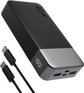 Pd3.0 Juovi J2621 Power Bank Portable Charger 20000mah 45w Qc 4.0 Fast Black