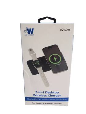 04102-v Just Wireless 2-in-1 Charger 15w - Black New