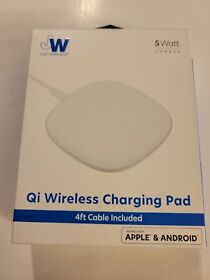 Just Wireless 5w Qi Charging Pad 4ft Cable White Iphone Android