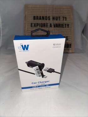 Just Wireless 705954030492 Car Charger 6ft Flat Tpu Micro Usb To Usb-a Cable Black New