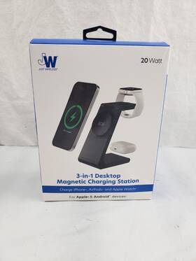 Just Wireless 705954040972 3-in-1 Magnetic Charger Magsafe Compatible Usb - Black