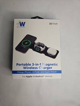 Just Wireless 705954040989 3-in-1 Portable Magnetic Charger - Black