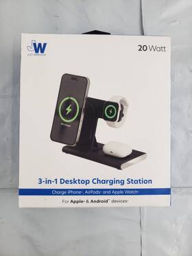 Just Wireless 705954040996 New Portable 3 In 1 Desktop Charging Station 20w For Apple Android