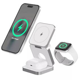 91803781 Just Wireless 3-in-1 Magnetic Collapsible Charger - White