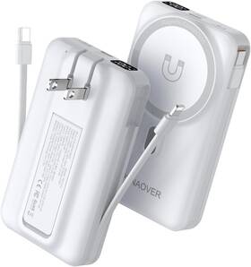 Jytigv Rh-k11 Magsafe Magnetic Charger 10000mah Power Bank With Built-in Cable And Ac Wall Plug