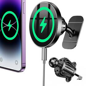 Kaistyle 027685812216 For Magsafe Car Mount Charger Stronger Magnets Iphone Magnetic Wir