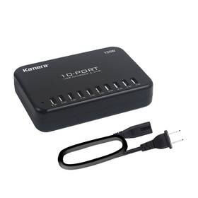 10p120w Kamera Usb Charger 10-port 120w Multi-port Charging Hub 24a Desktop Power Black
