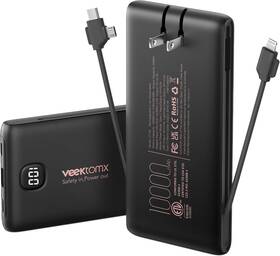Kangoor Express 711181632514 Portable Charger Power Bank Built In Cables And Wall Plug 10000mah Iphone Batte