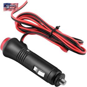 Keenso 445024592545 12v 24v Male Plug Cigarette Lighter Adapter 10a On Off Switch Cord With And 1.5m