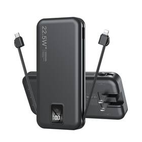Ac-02f Kelaien Portable Charger Built-in Cables And Ac Wall Plug 12000mah Power Bank Usb C