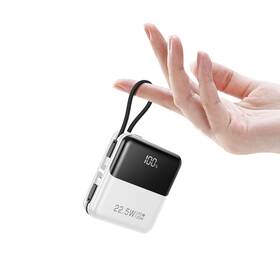 Hx08 Kelaien Small Portable Charger With Built In Cable 10000mah Smart Led White