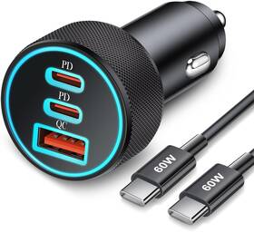 Kh-70w Kenhao 67w 3-port Super Fast Type C Car Charger Usb For Samsung Galaxy S25 S24 S23