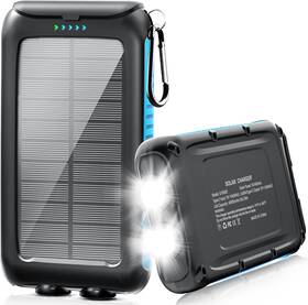 Ps25k Kepswin Solar-charger-power-bank-49800mah Portable Solar Phone Charger With Led Blue
