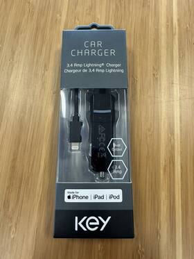 Pcw230040glka Key Dual Usb Car Charger With Connector 3.4 Amp For Apple Iphone Ipad