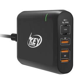 100w Key Power 756708607422 Quick Charger Multi Usb Fast Charging Station With Dual Usb-c Pd Charge