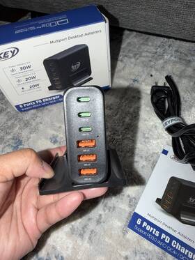 A2219 Key Power 90w 6-port Charger Station 3 Usb-c Pd Usb-a New Never Used